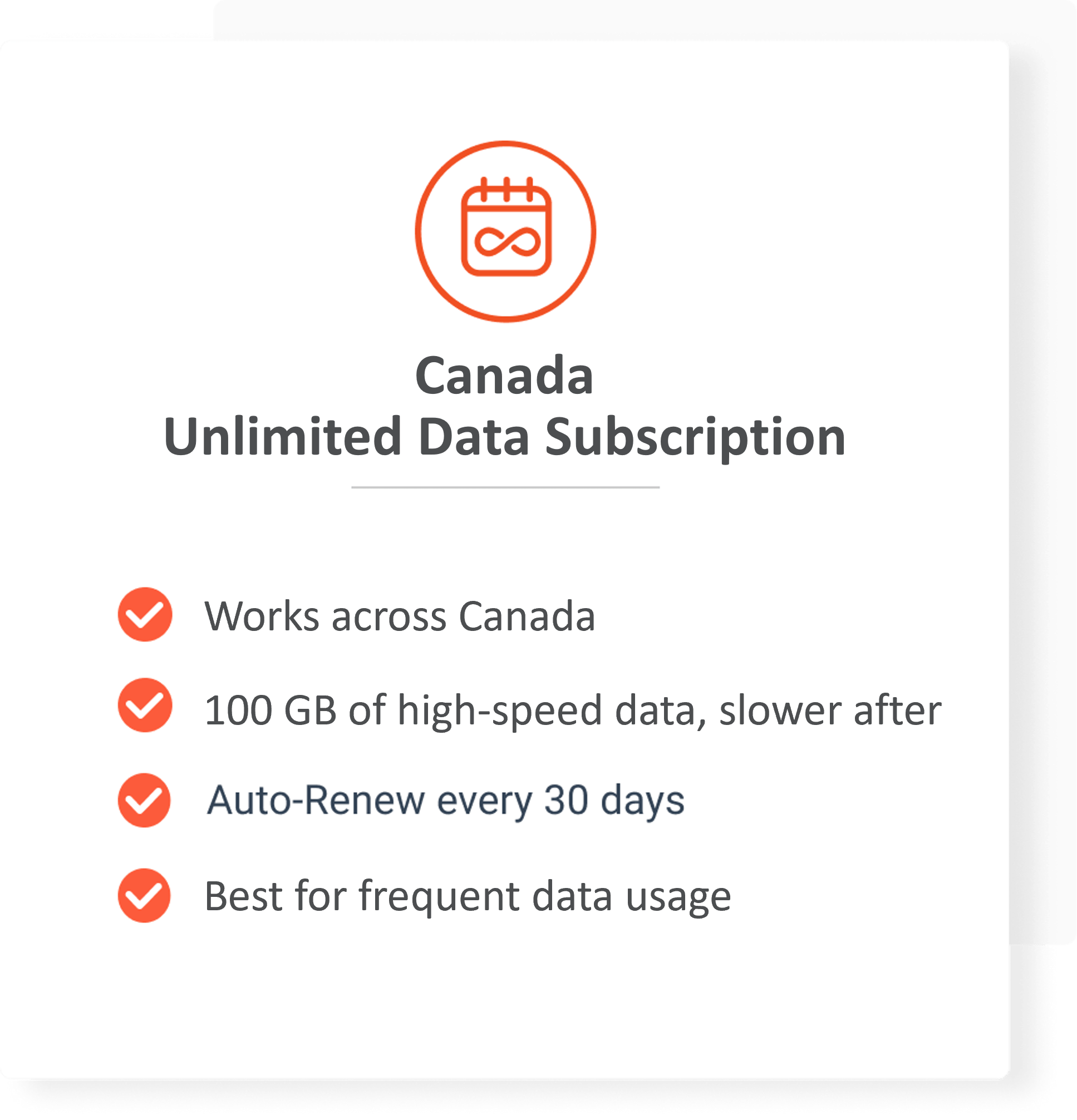 Canada Unlimited Data Subscription