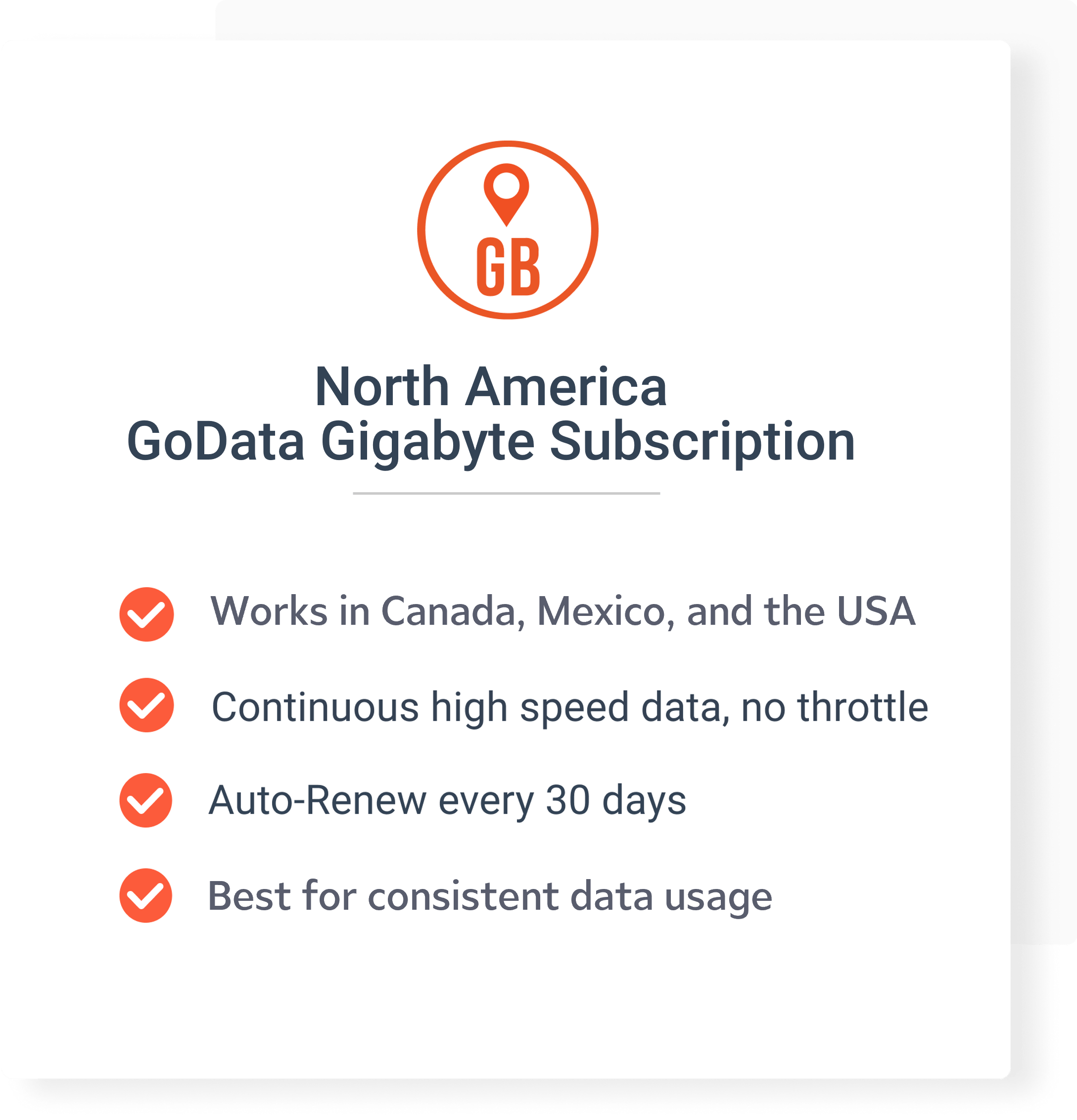 North America GoData 10GB Subscription: 12 Months